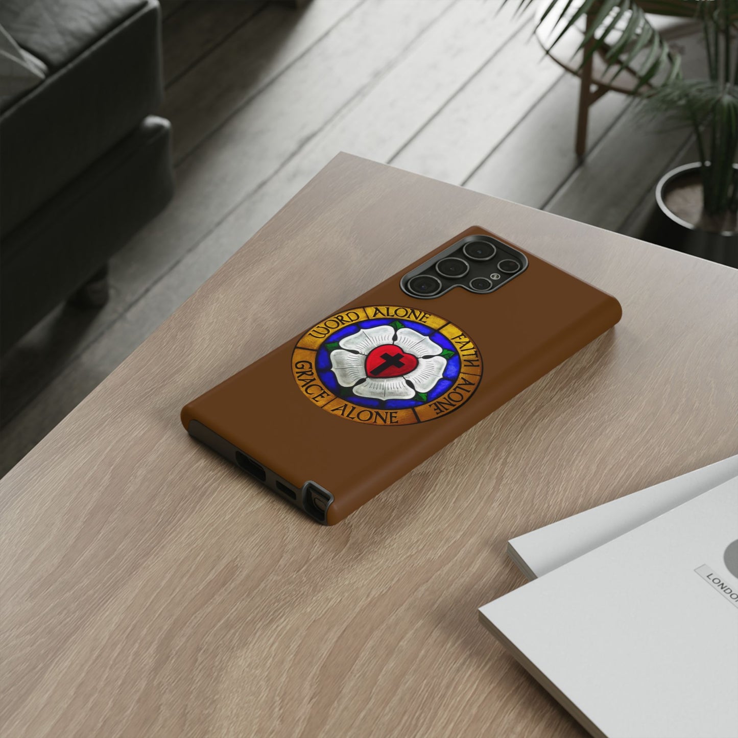 Brown Luther Rose Tough Phone Case