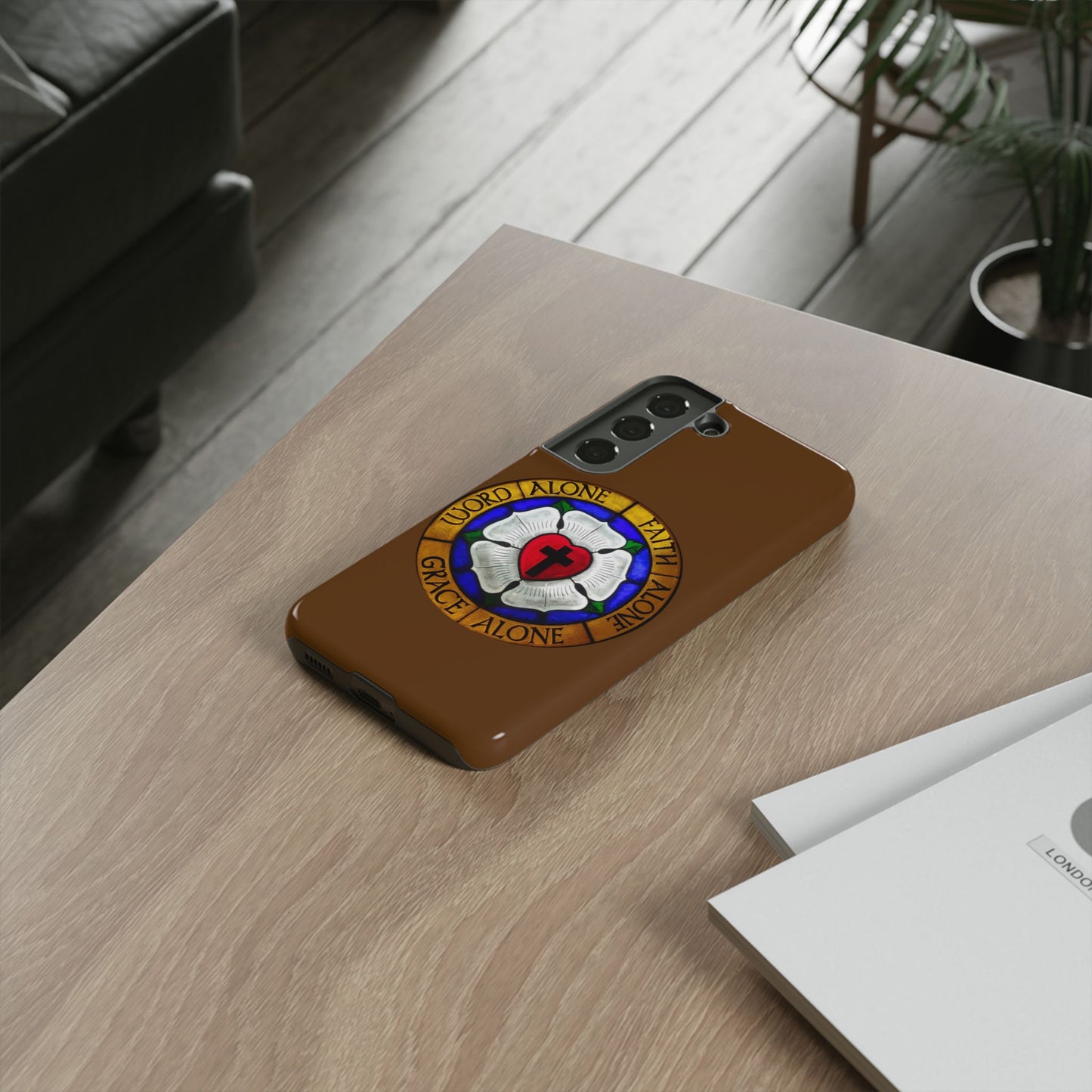 Brown Luther Rose Tough Phone Case