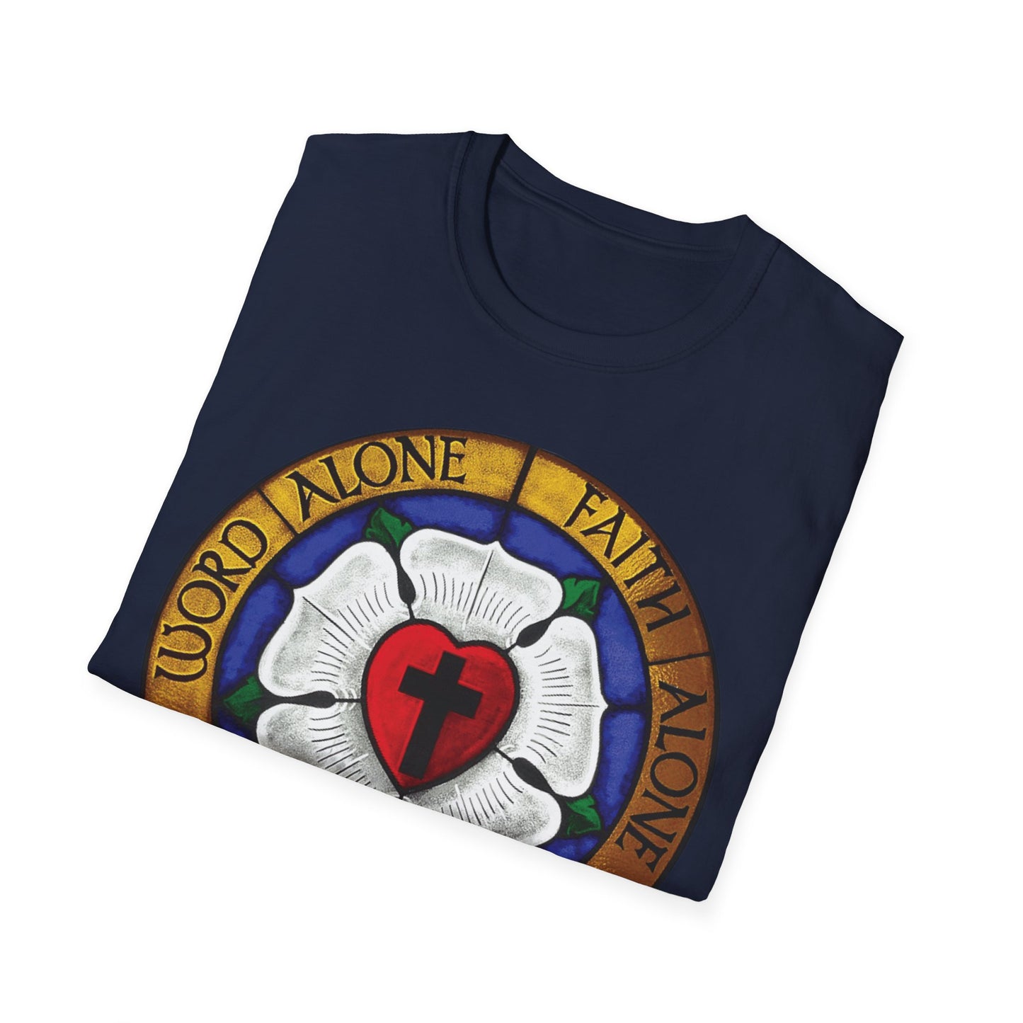 Luther rose T-Shirt, Unisex Softstyle Tee, Grace Alone Shirt