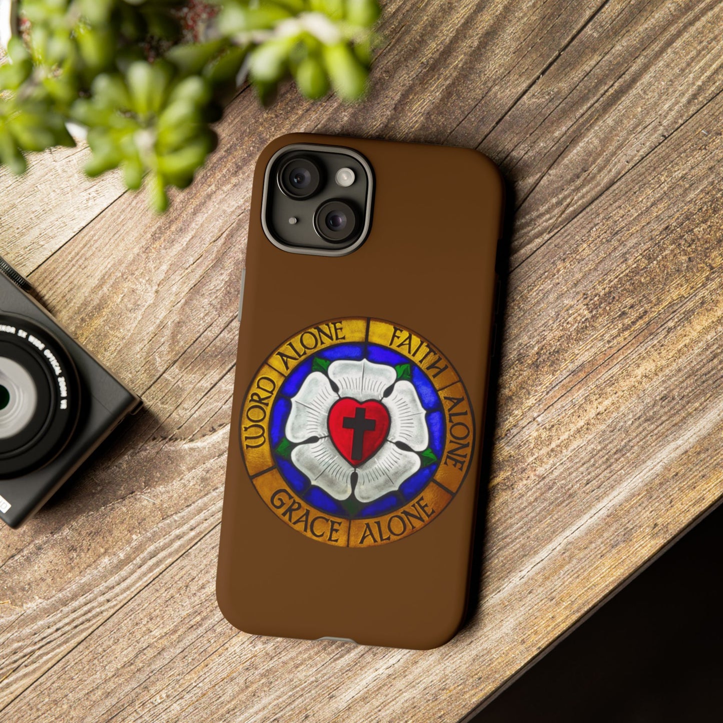 Brown Luther Rose Tough Phone Case