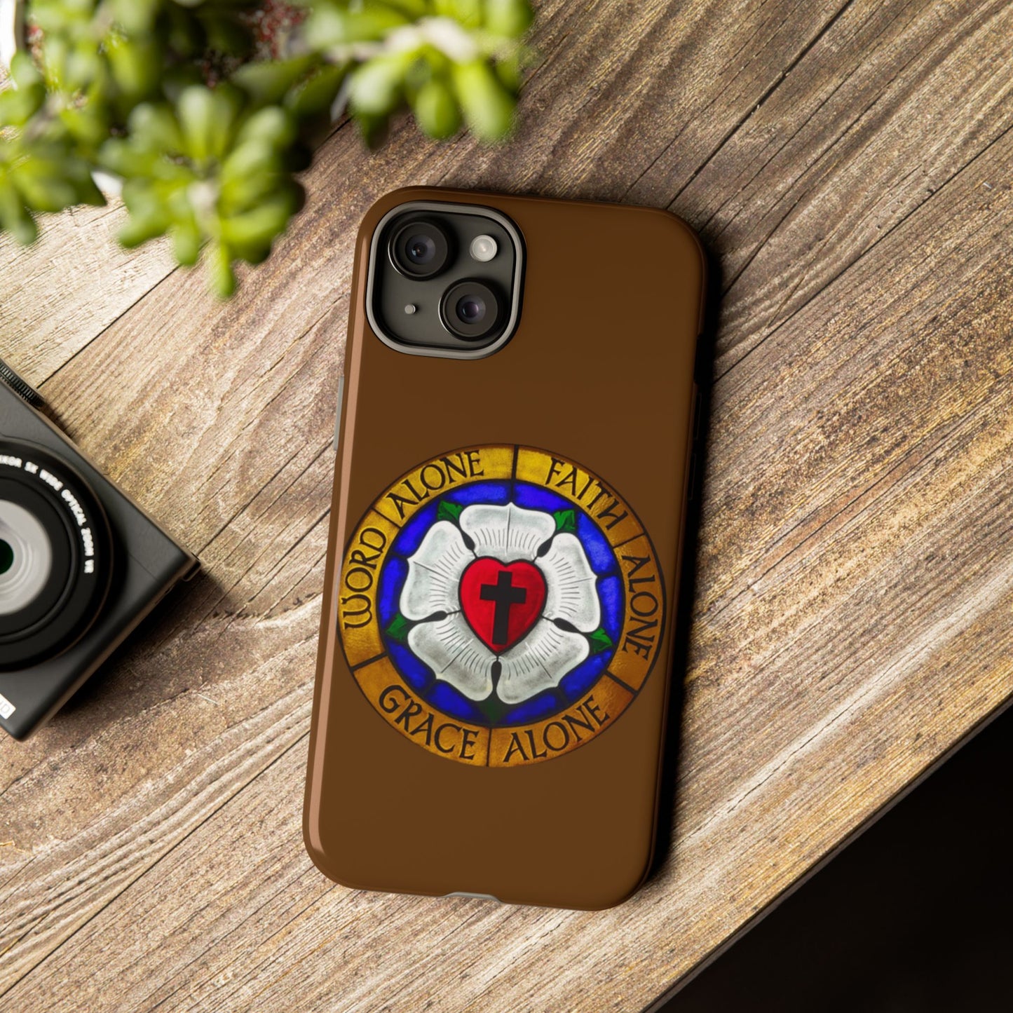 Brown Luther Rose Tough Phone Case