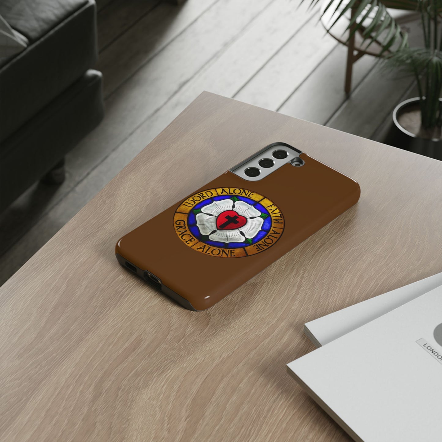 Brown Luther Rose Tough Phone Case