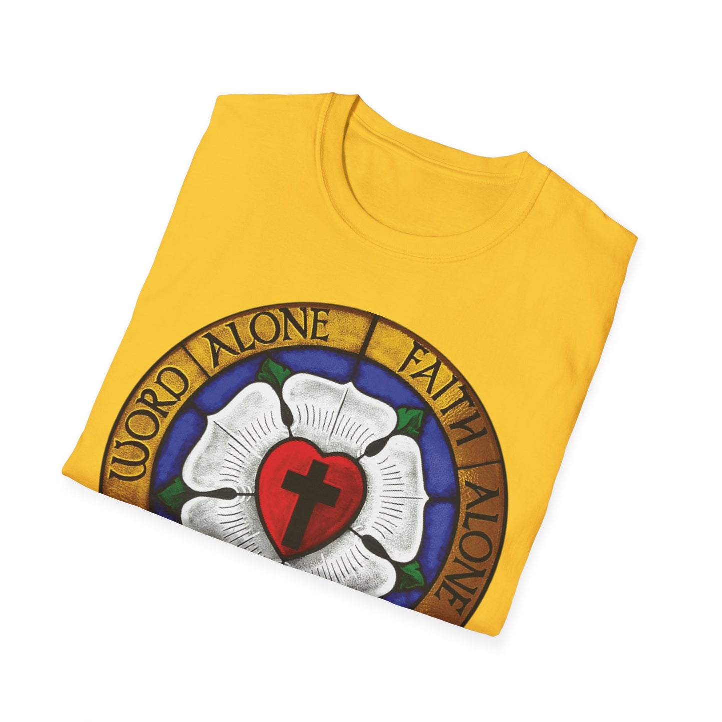 Luther rose  T-Shirt, Unisex Softstyle Tee, Grace Alone Shirt