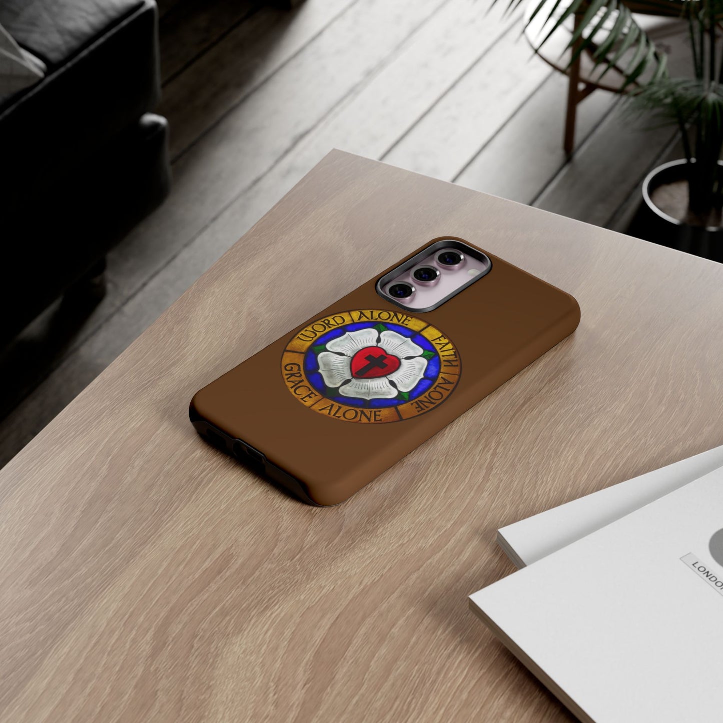 Brown Luther Rose Tough Phone Case