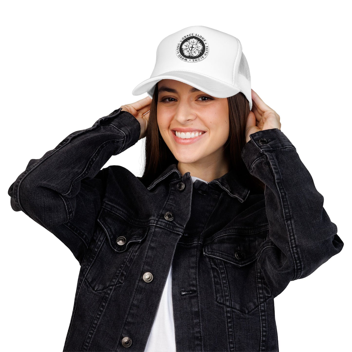 Reformation Embroidered Foam Trucker Hat, Stylish Cap