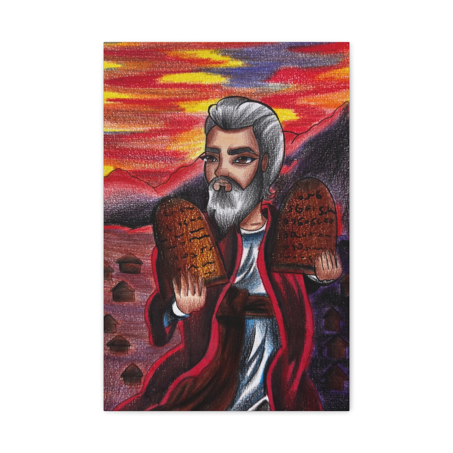 Moses on Mount Sinai, Wall Art Canva by Artist Mara Anna Smite