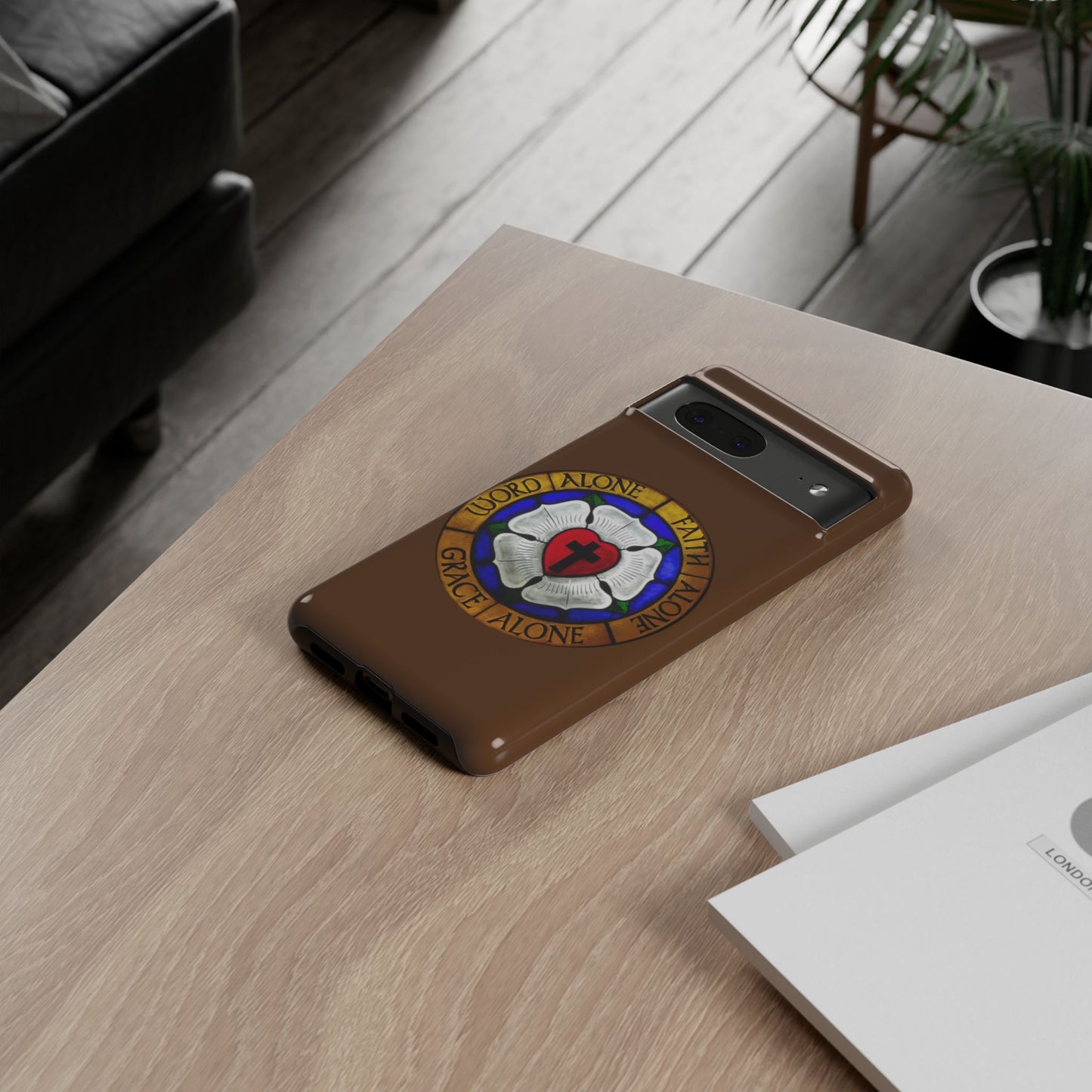Brown Luther Rose Tough Phone Case