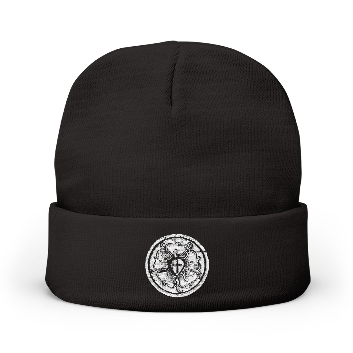 Lutheran Cozy Knit Beanie with Embroidered Graphic, Winter Hat