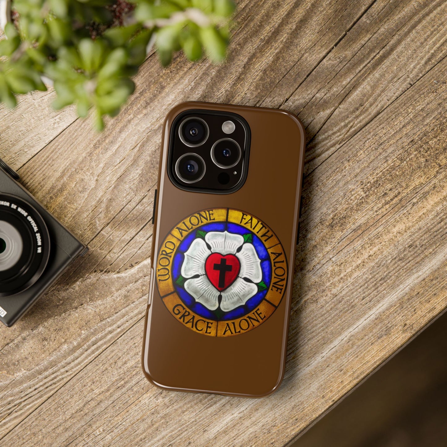 Brown Luther Rose Tough Phone Case