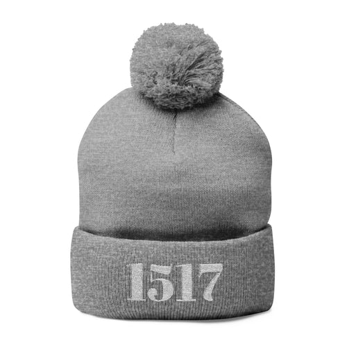 1517 Cozy Pom-Pom Knit Cap (Embroidered 1517) - Winter Beanie, Warm Headwear, Stylish Accessory, Gift Idea, Unisex Cap