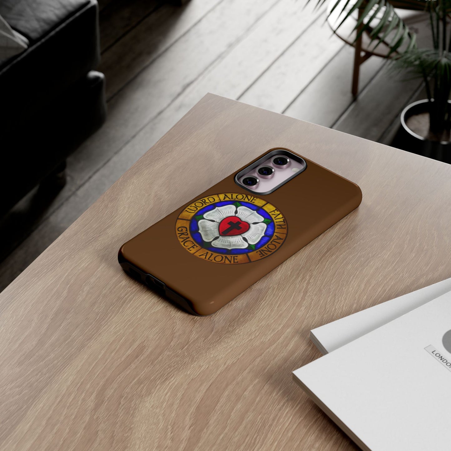 Brown Luther Rose Tough Phone Case
