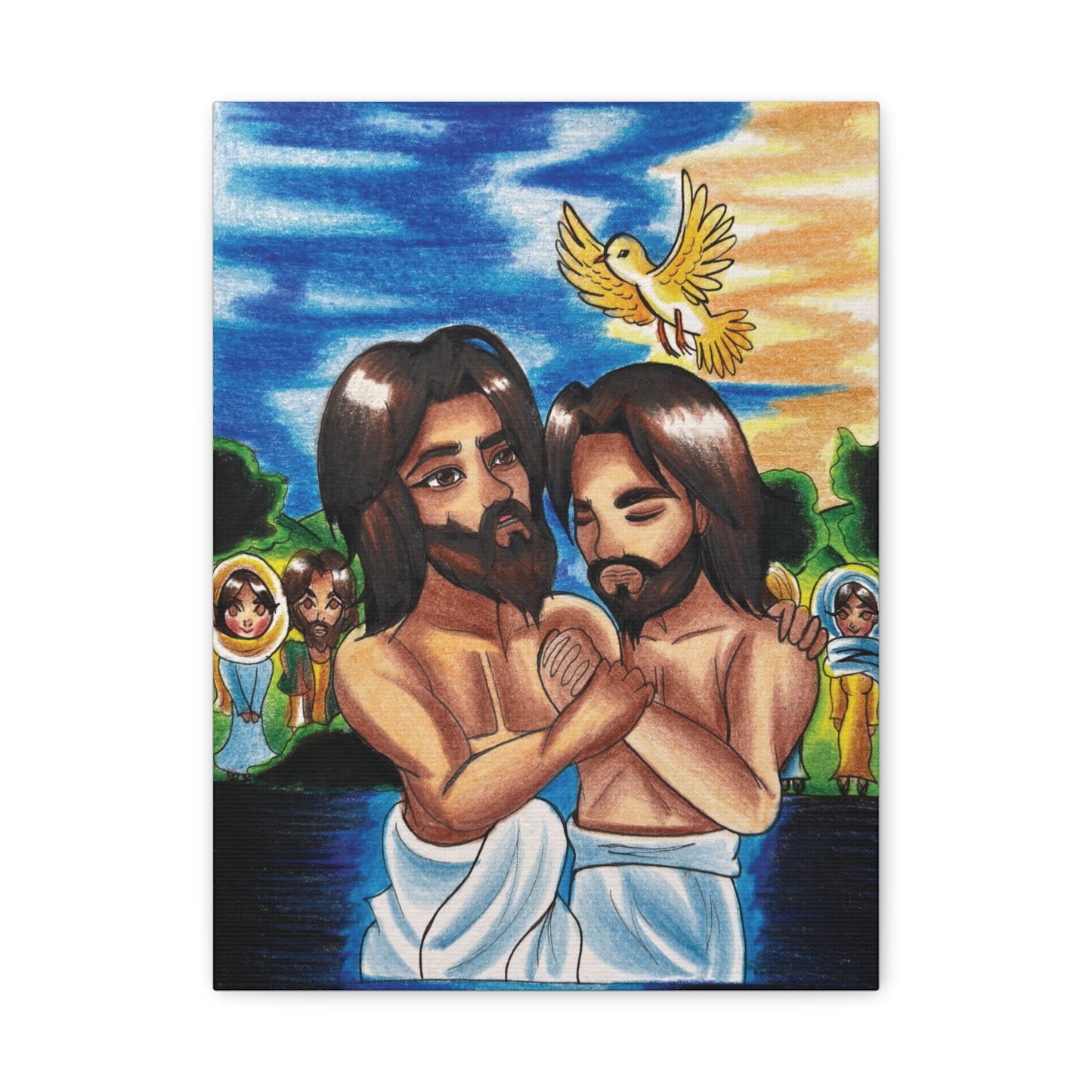 The baptism of Jesus, Wall Art Canva by Artist Mara Anna Smite