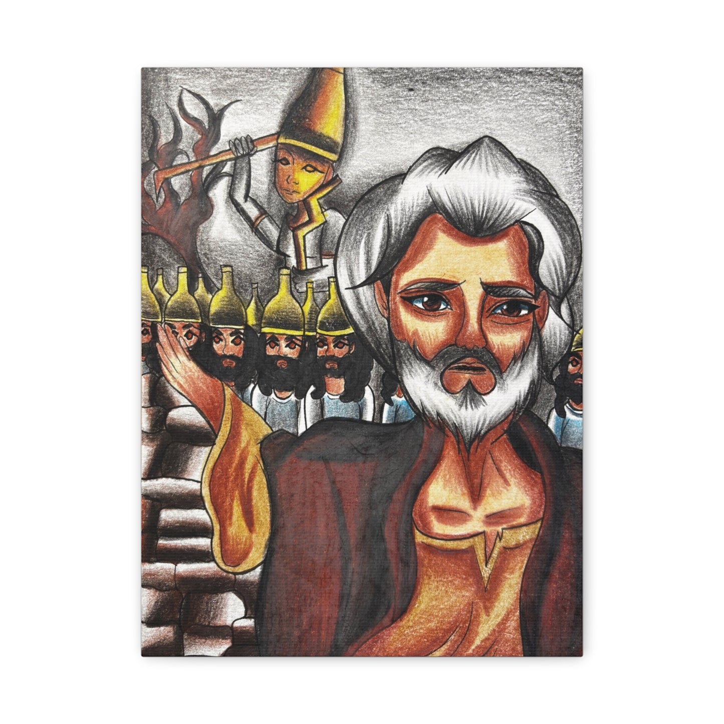 Elijah's Bold Challenge to the Prophets of Baal, Wall Art Canva by Artist Mara Anna Smite