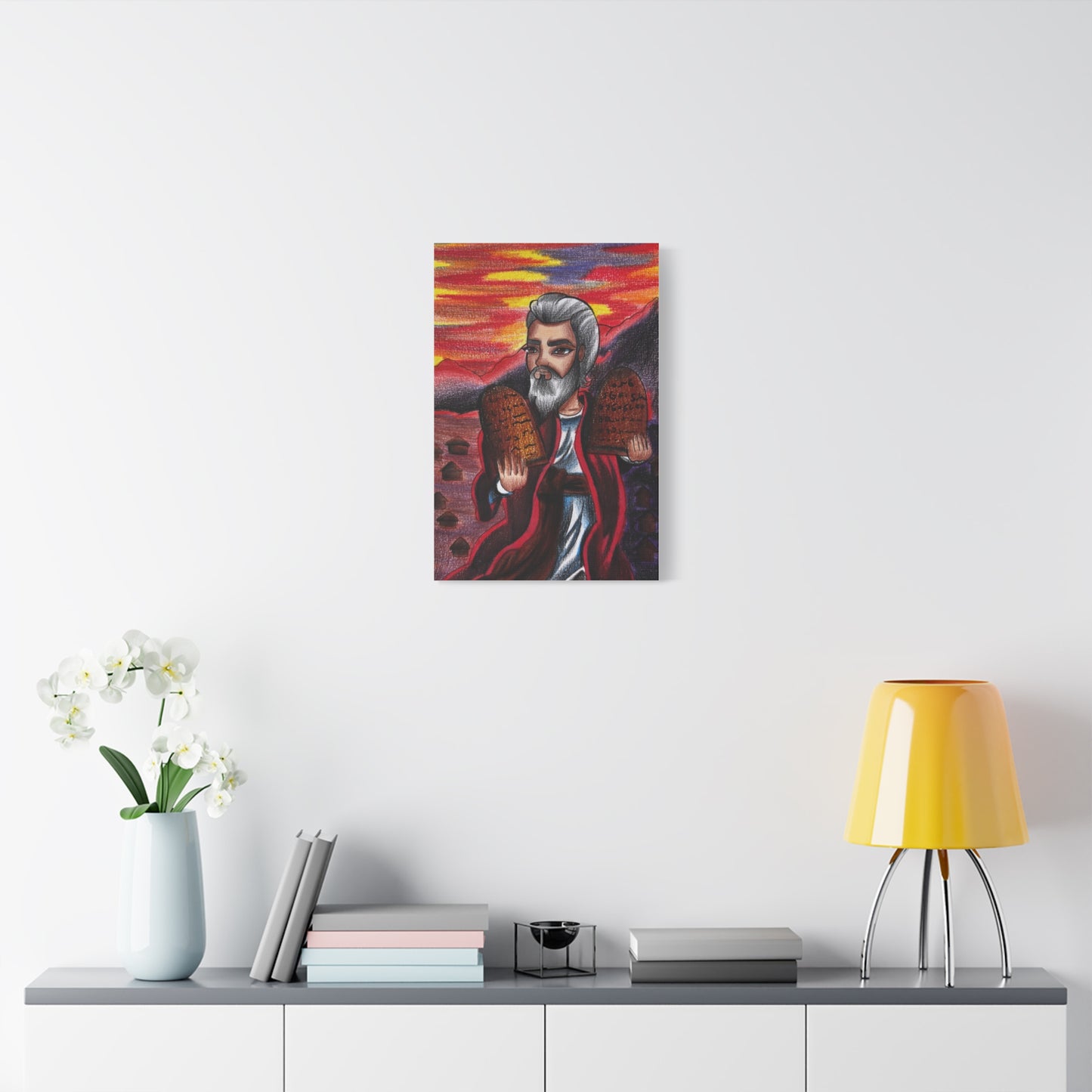 Moses on Mount Sinai, Wall Art Canva by Artist Mara Anna Smite