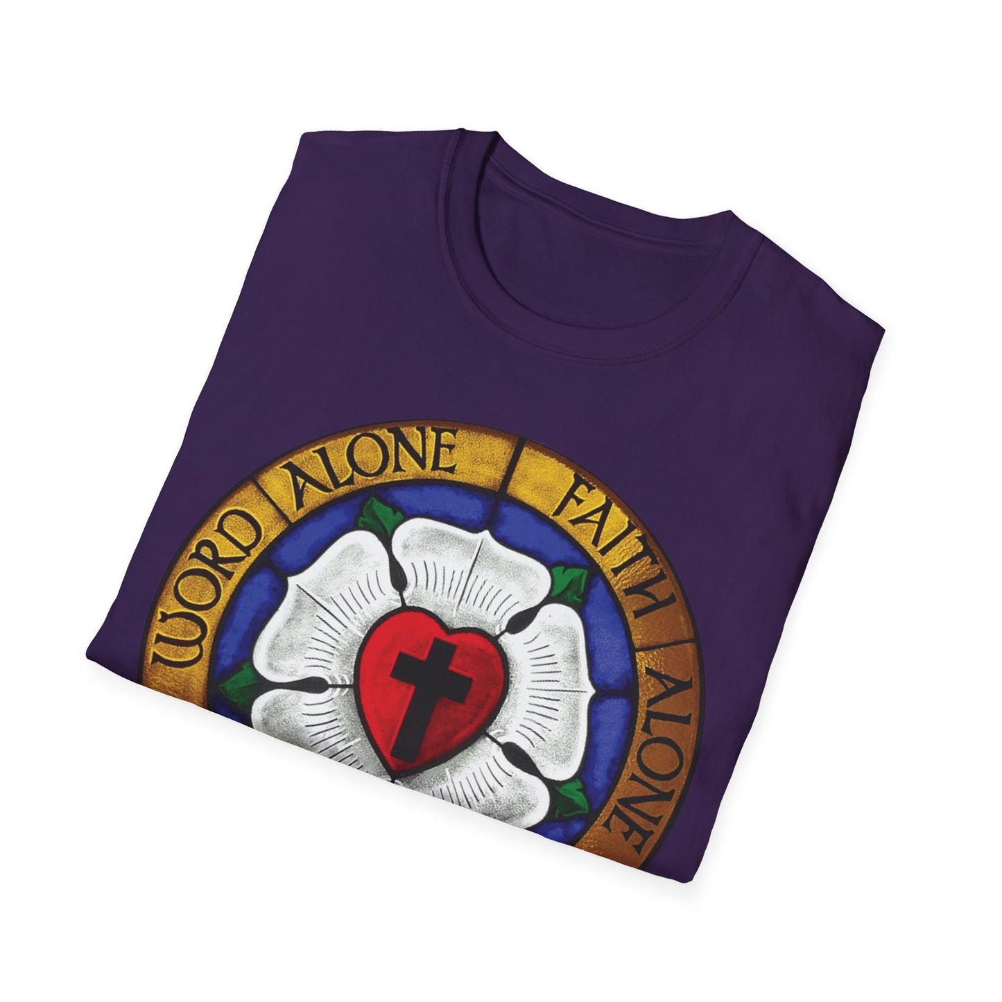 Luther rose  T-Shirt, Unisex Softstyle Tee, Grace Alone Shirt