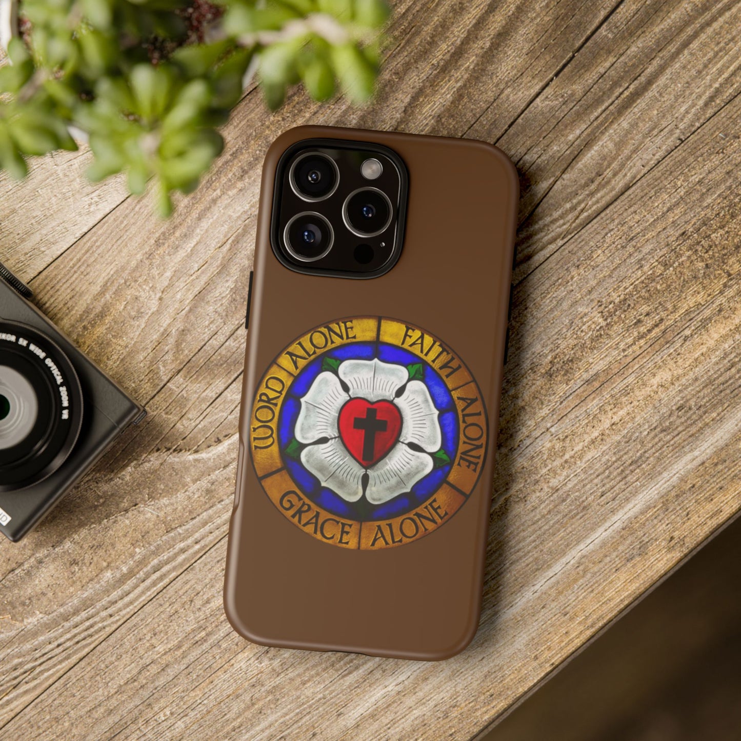 Brown Luther Rose Tough Phone Case