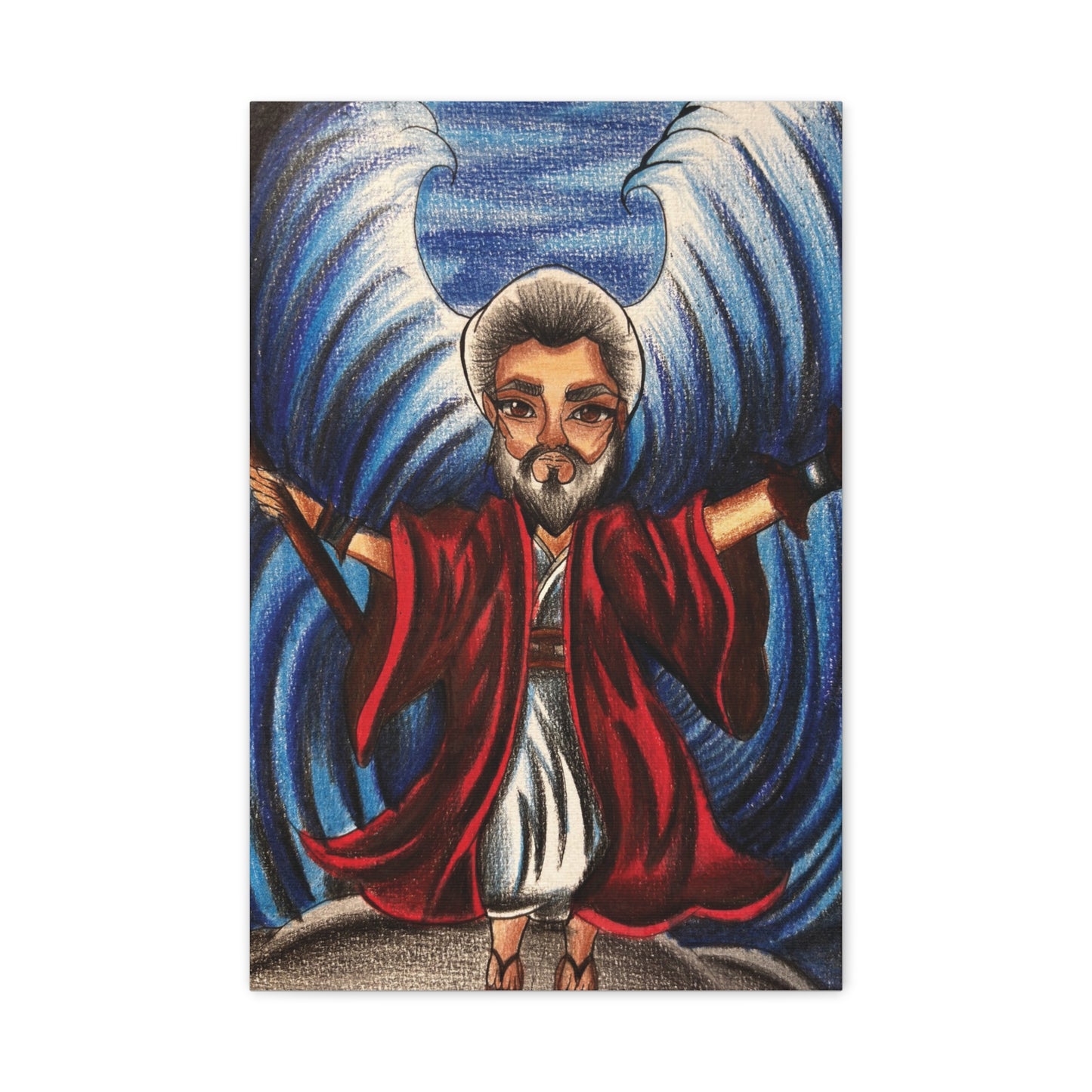 Parting of the Red Sea, Moses, Wall Art Canva by Artist Mara Anna Smite