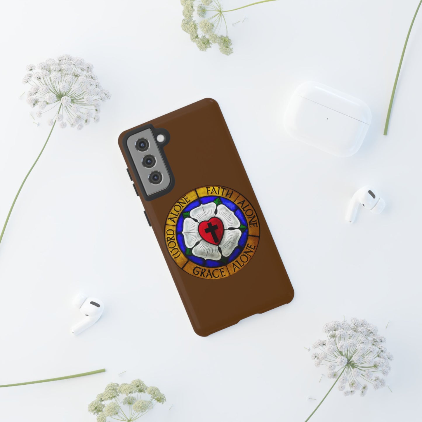 Brown Luther Rose Tough Phone Case