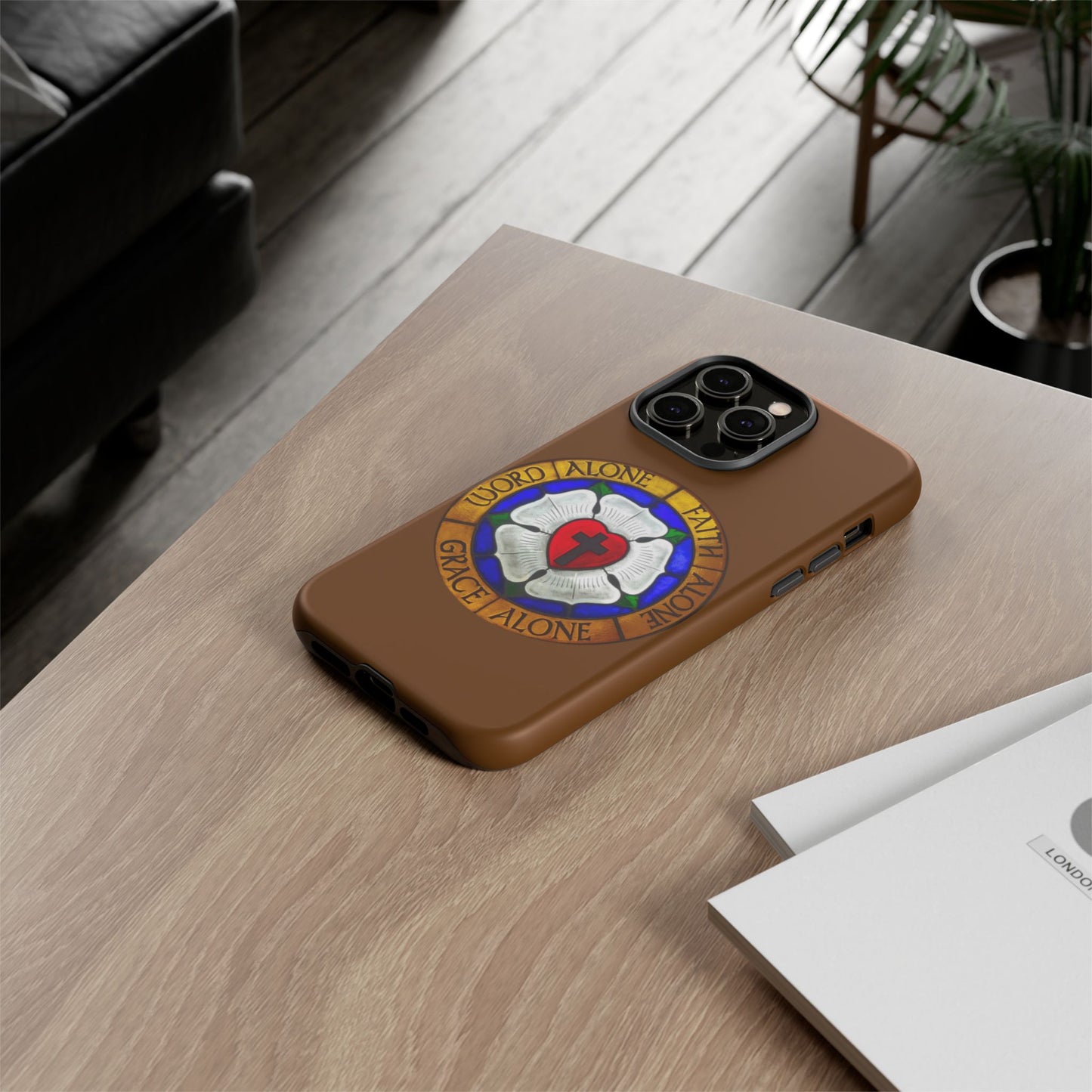 Brown Luther Rose Tough Phone Case