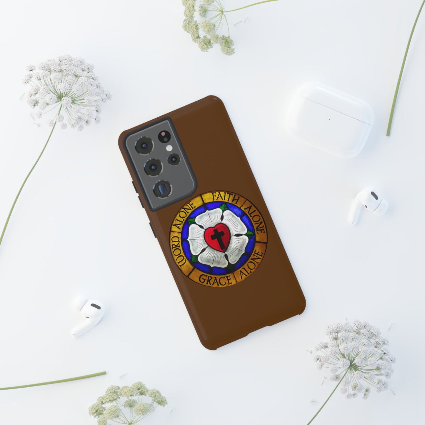 Brown Luther Rose Tough Phone Case