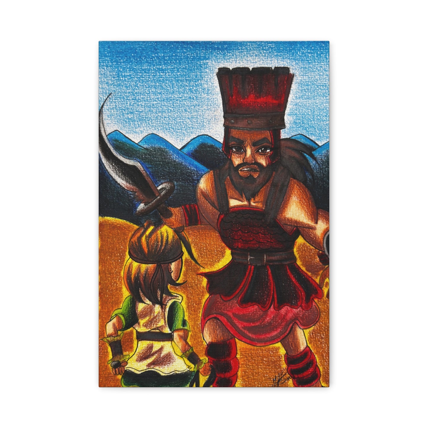 David and Goliath, Wall Art Canva by Artist Mara Anna Smite