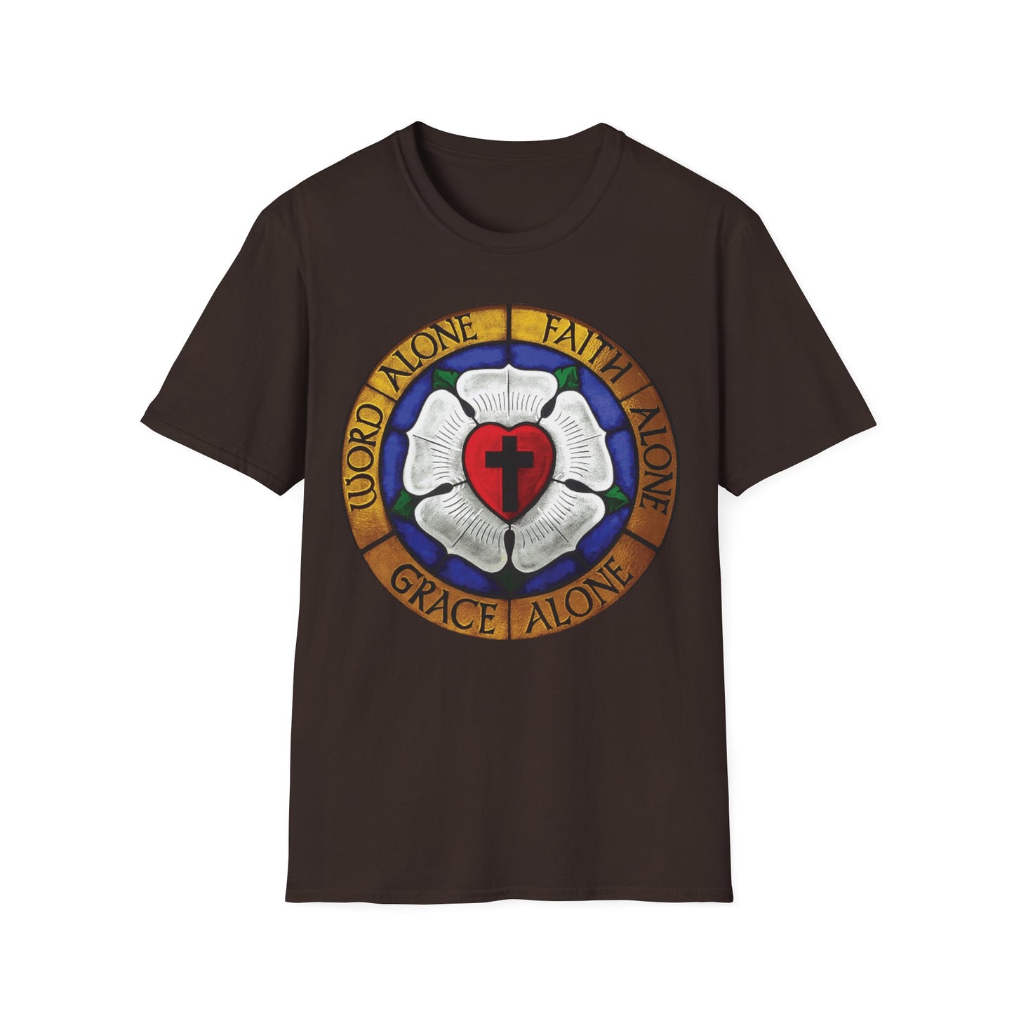 Luther rose  T-Shirt, Unisex Softstyle Tee, Grace Alone Shirt