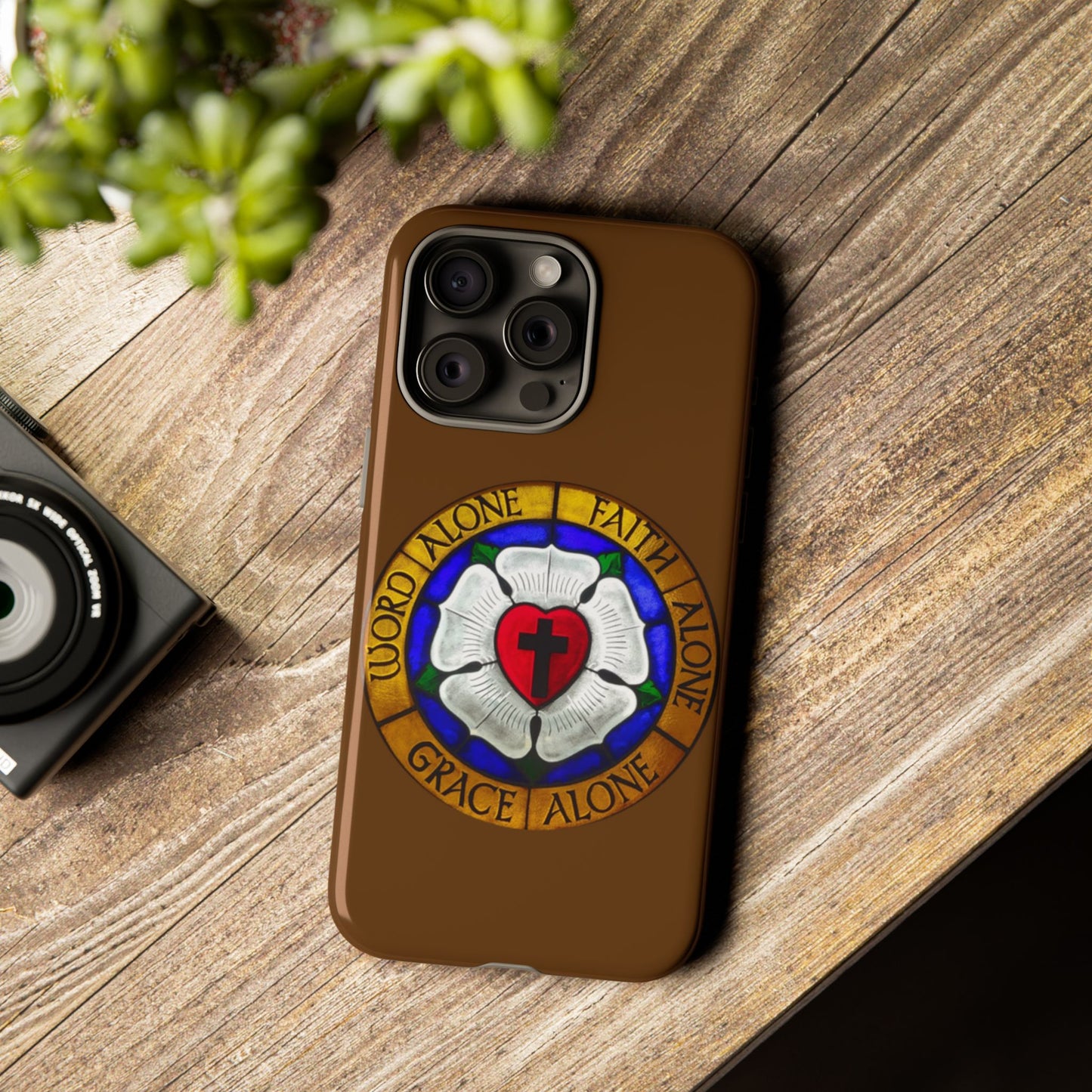 Brown Luther Rose Tough Phone Case