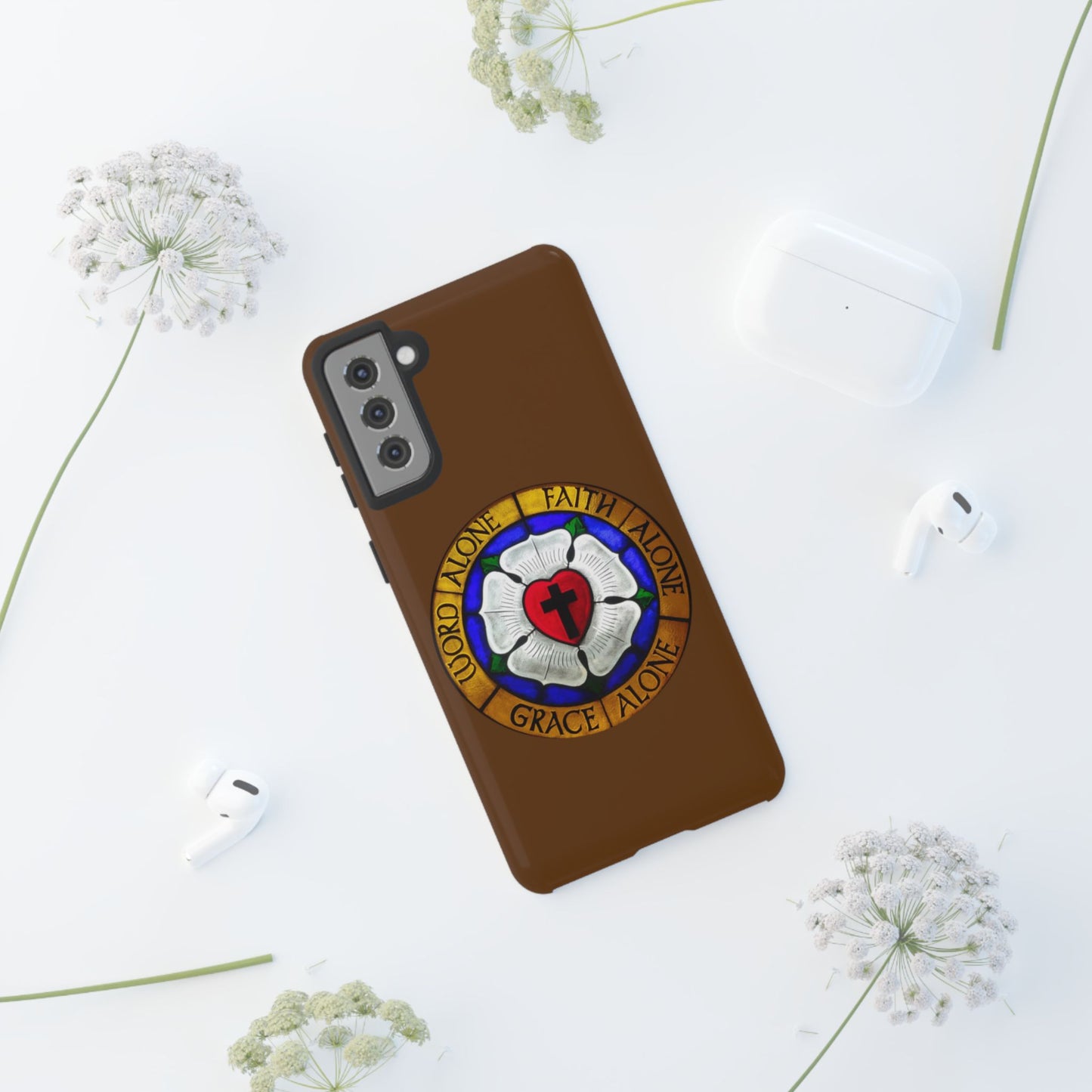 Brown Luther Rose Tough Phone Case