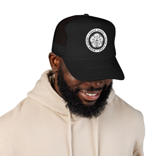 Reformation Embroidered Foam Trucker Hat, Stylish Cap