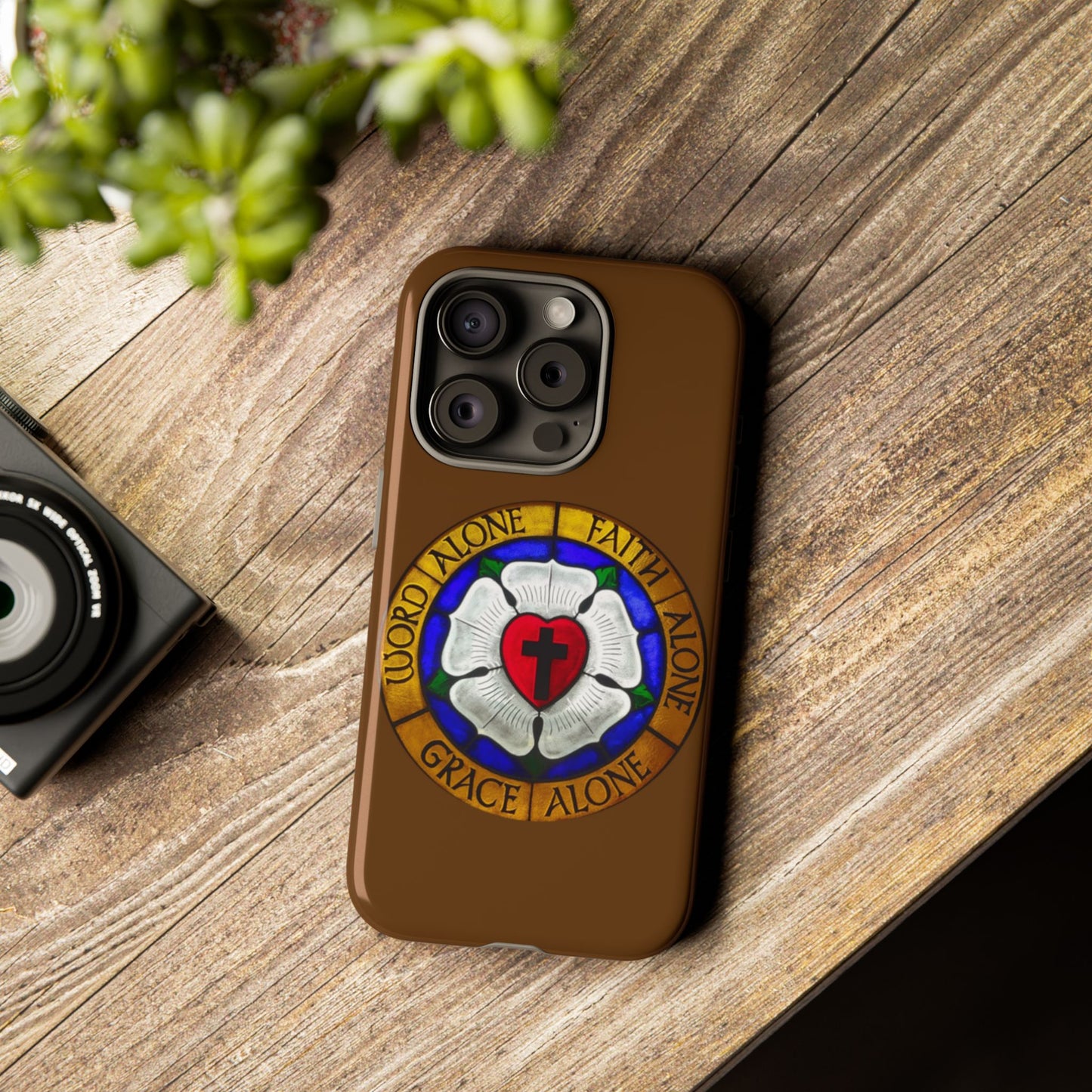 Brown Luther Rose Tough Phone Case