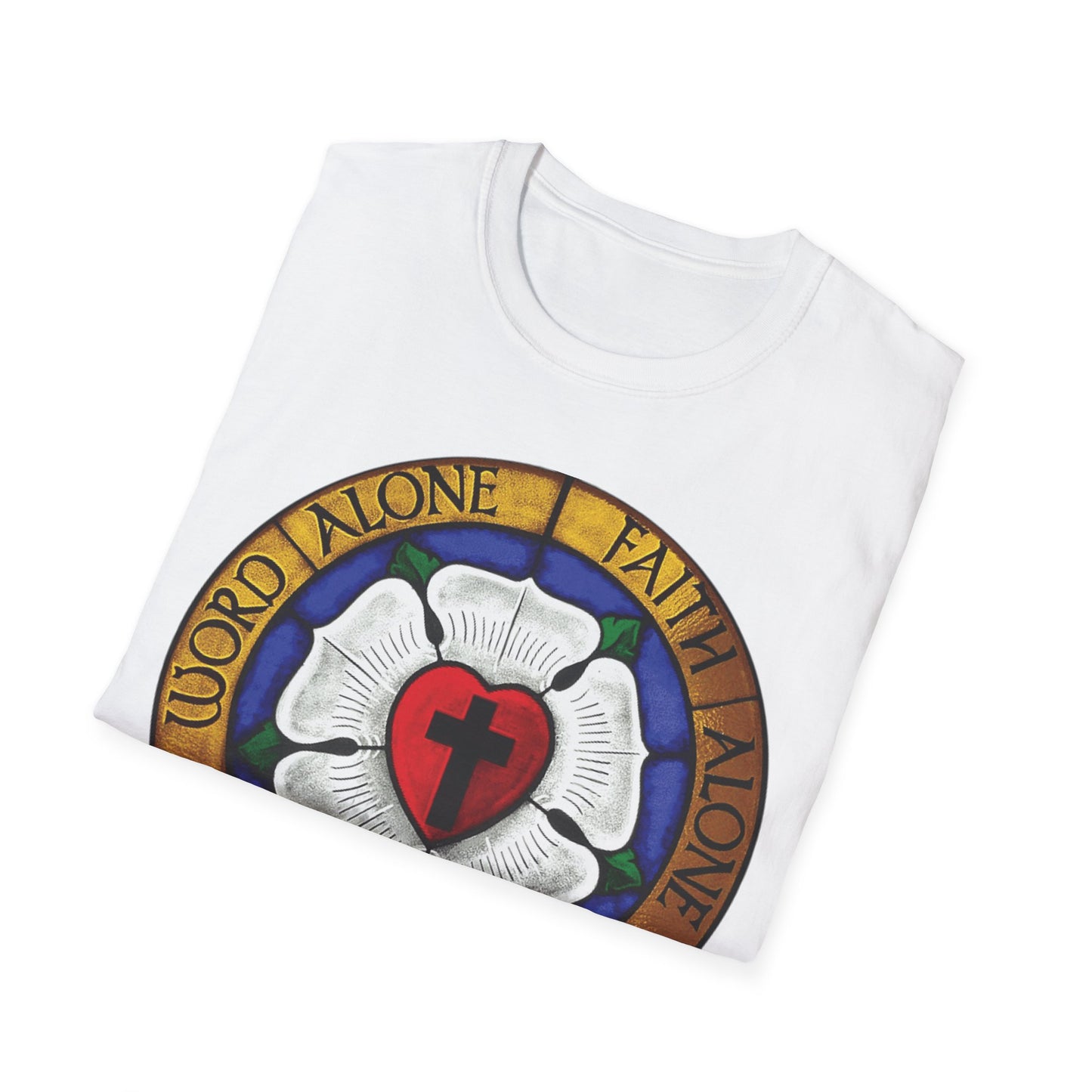 Luther rose  T-Shirt, Unisex Softstyle Tee, Grace Alone Shirt