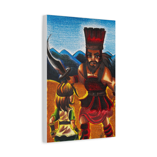 David and Goliath, Wall Art Canva by Artist Mara Anna Smite