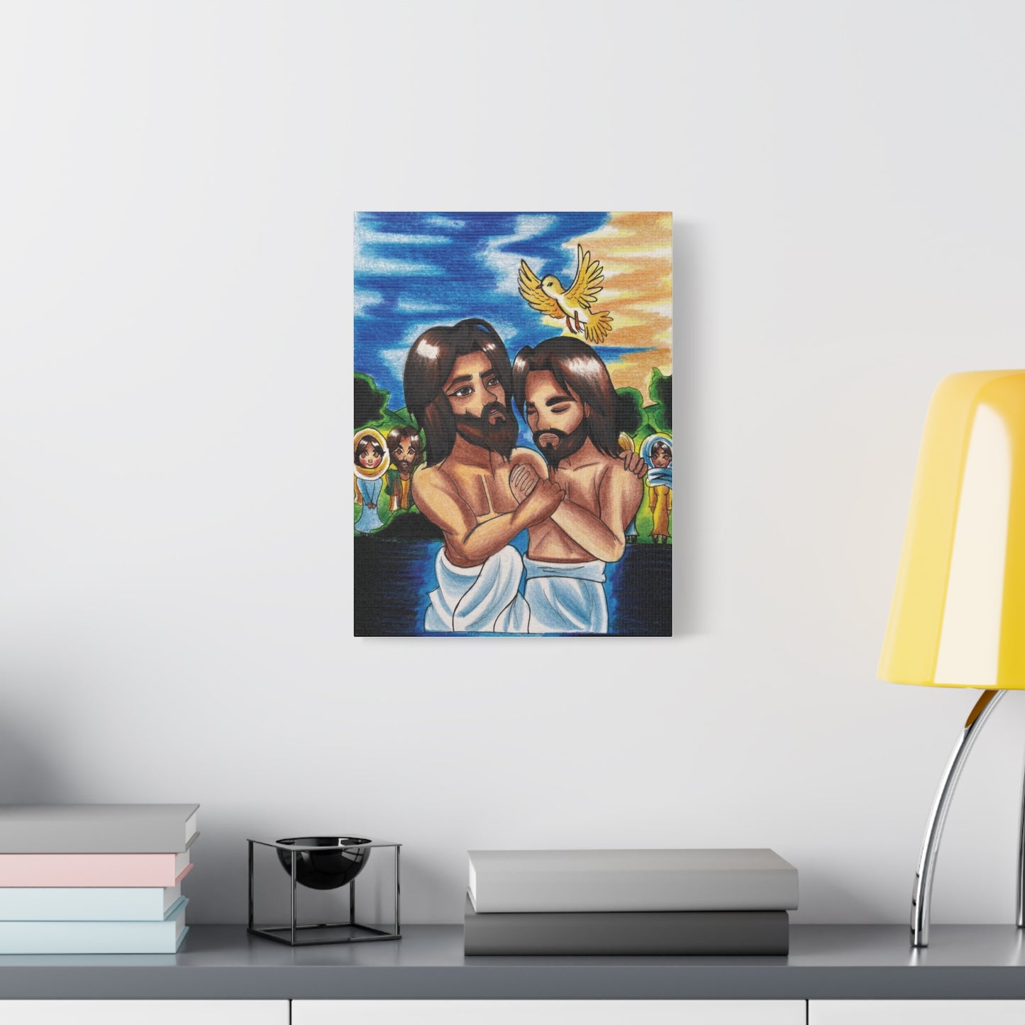 The baptism of Jesus, Wall Art Canva by Artist Mara Anna Smite