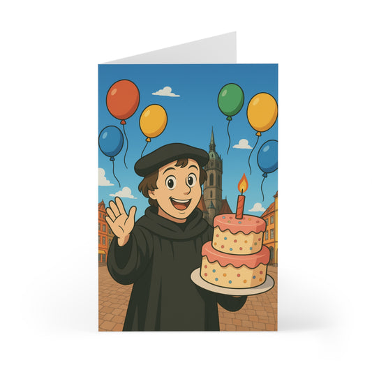 Lutheran Birthday Greeting Cards Set - 7 Colorful Designs for Celebrations