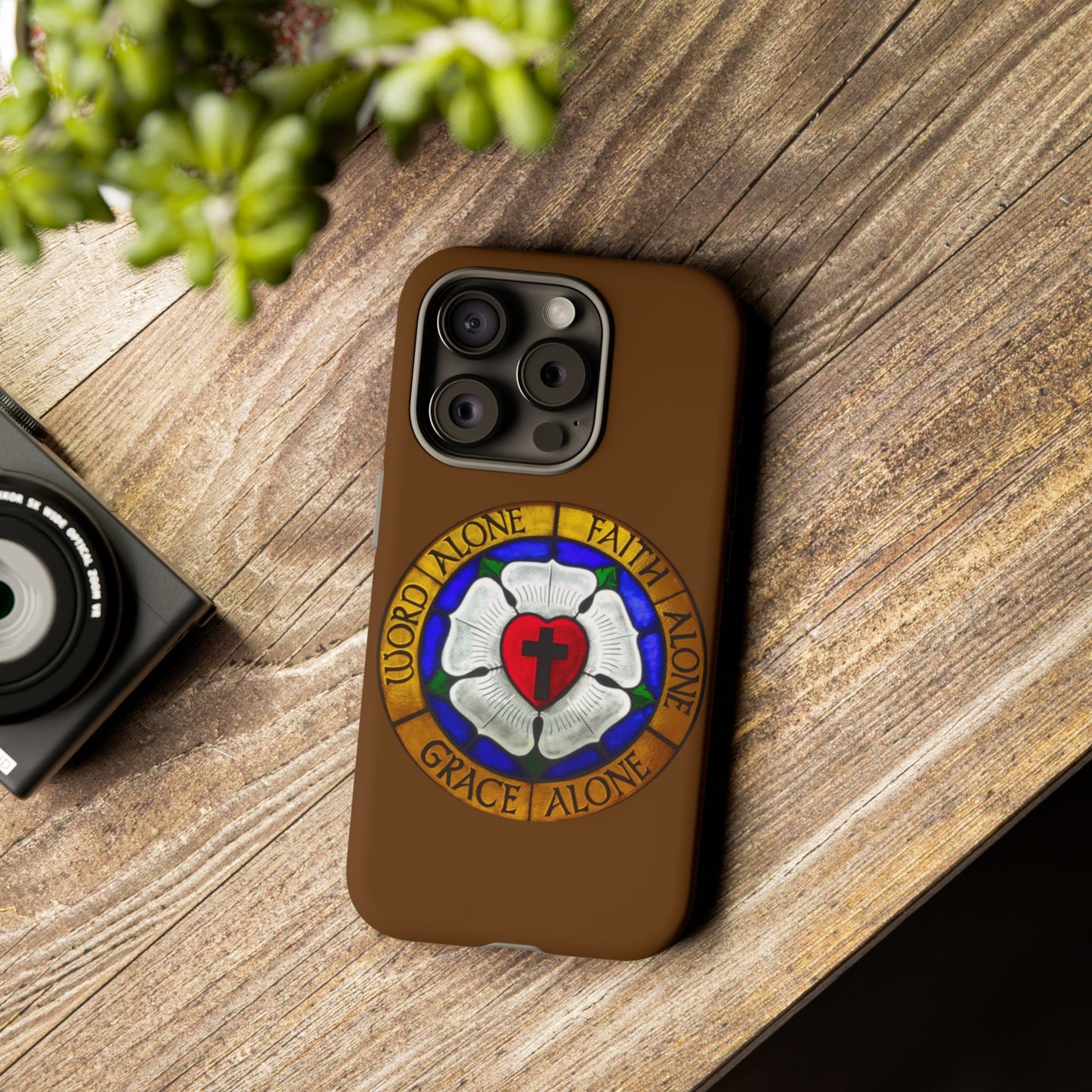 Brown Luther Rose Tough Phone Case